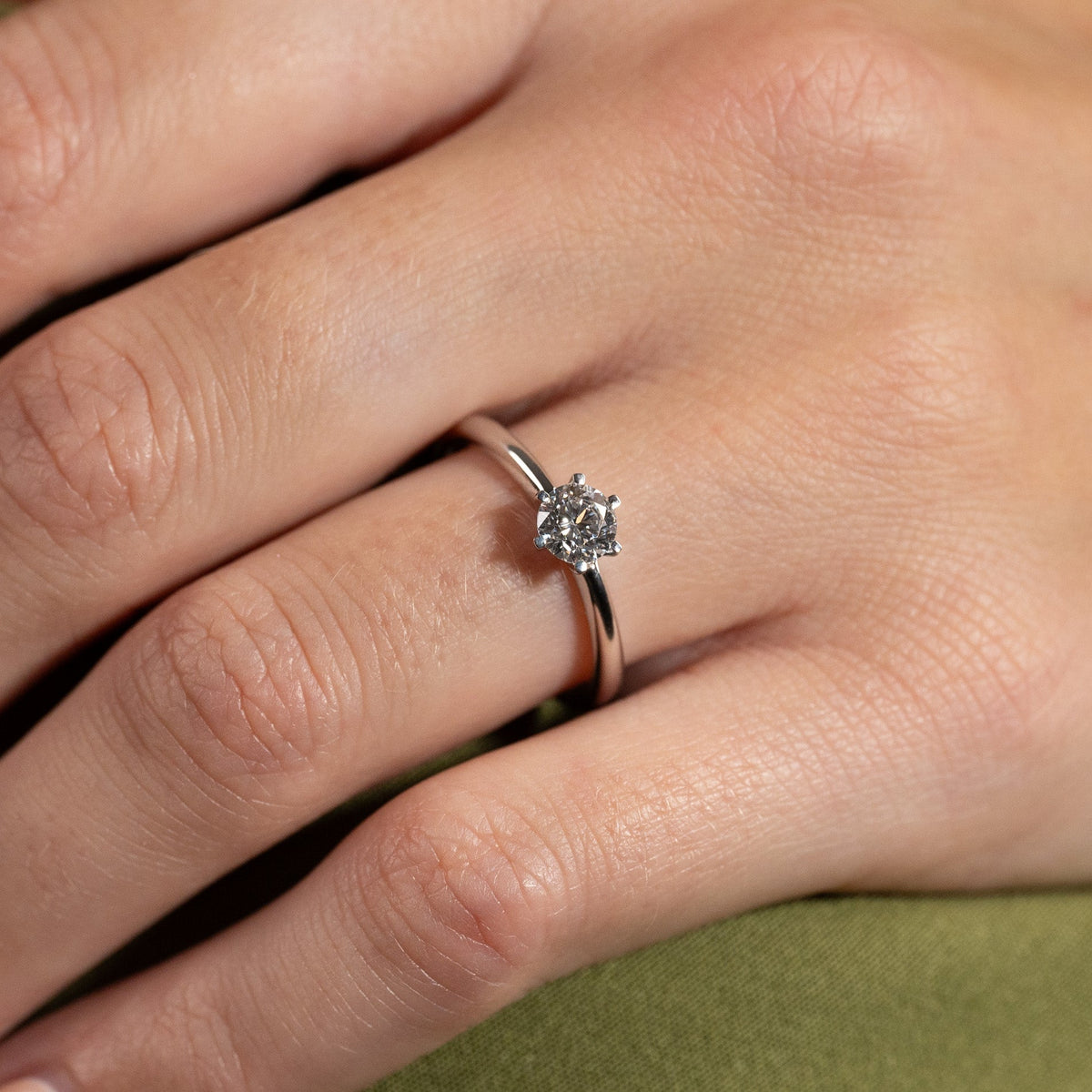 CLASSIC SOLITAIRE 6-PRONG DIAMOND RING WG