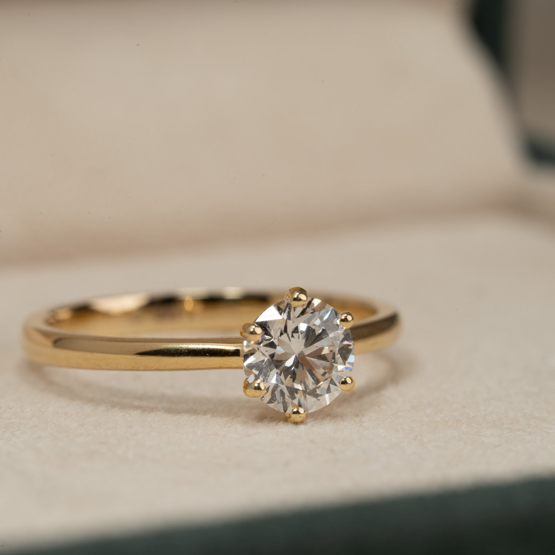 CLASSIC SOLITAIRE 6-PRONG DIAMOND RING YG
