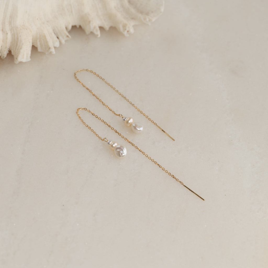 INKA PEARL SOLID GOLD DROP EARRING – Sisi Copenhagen