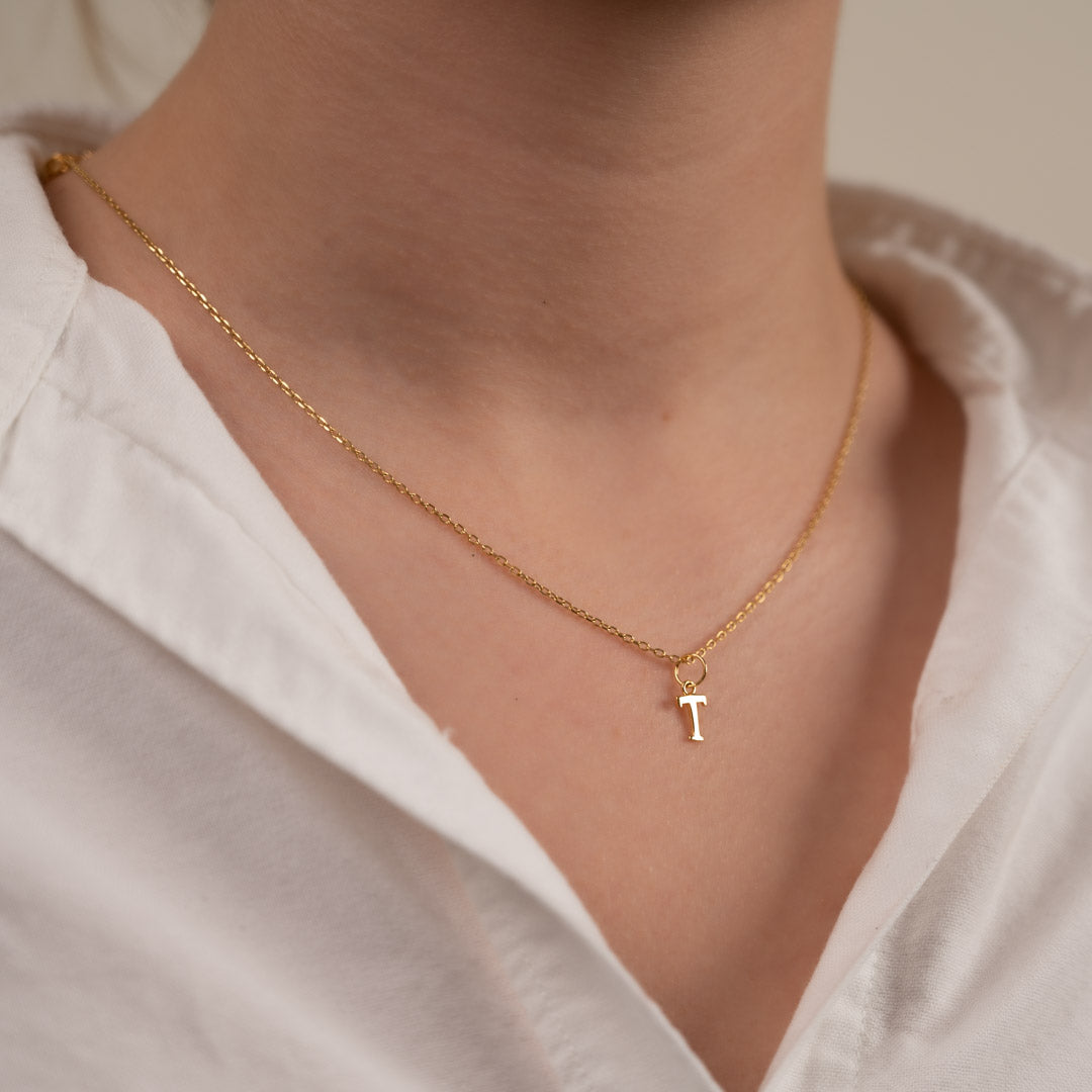 T-Bar Chain Knot Necklace - Gold