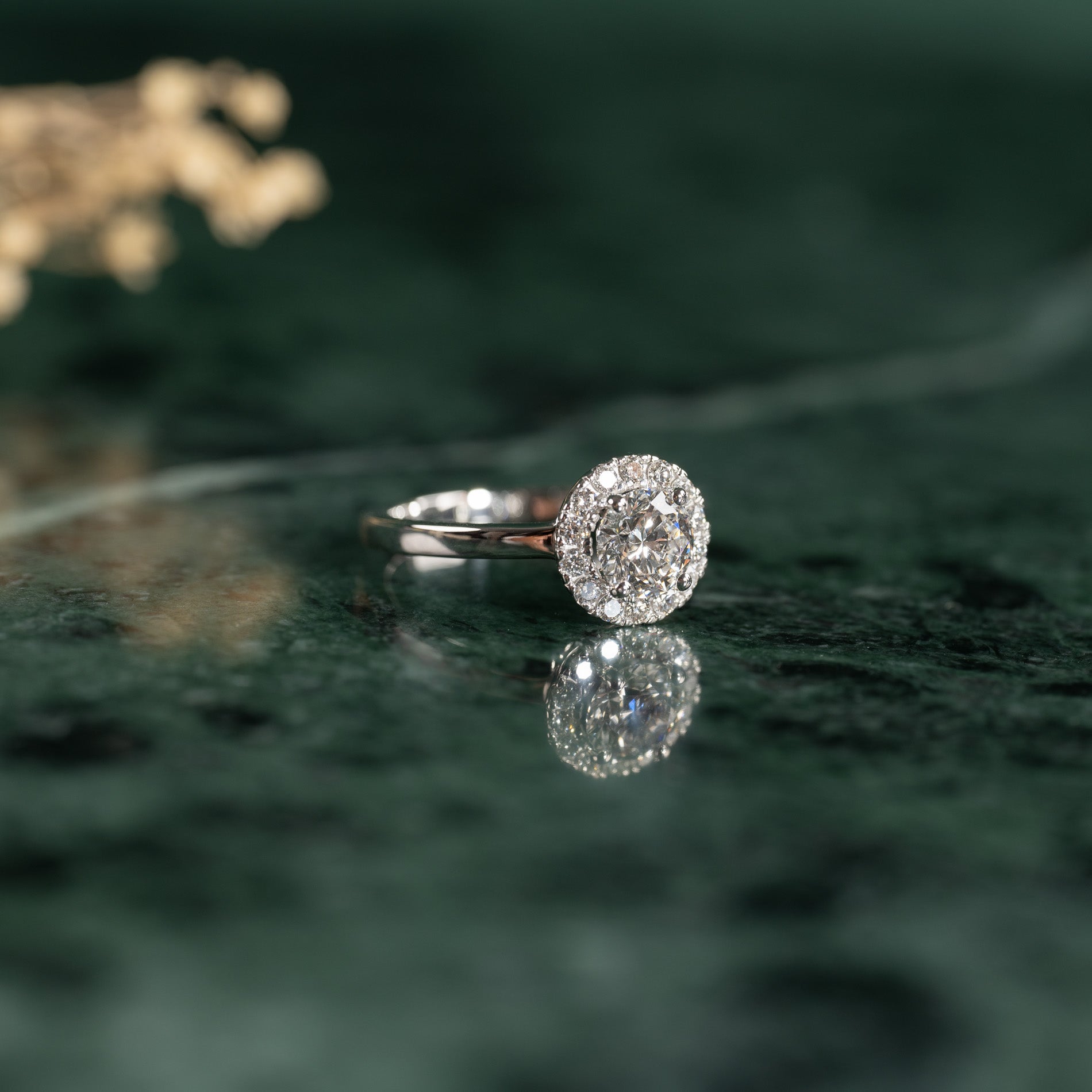 Simple Rings Cheap Simple Halo Ring Cheap Round Petite Halo Moissanite Engagement Ring Eng192